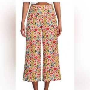 ANTONIO MELANI Colorful Nat Note‎ Floral embellished wide leg cropped size 8